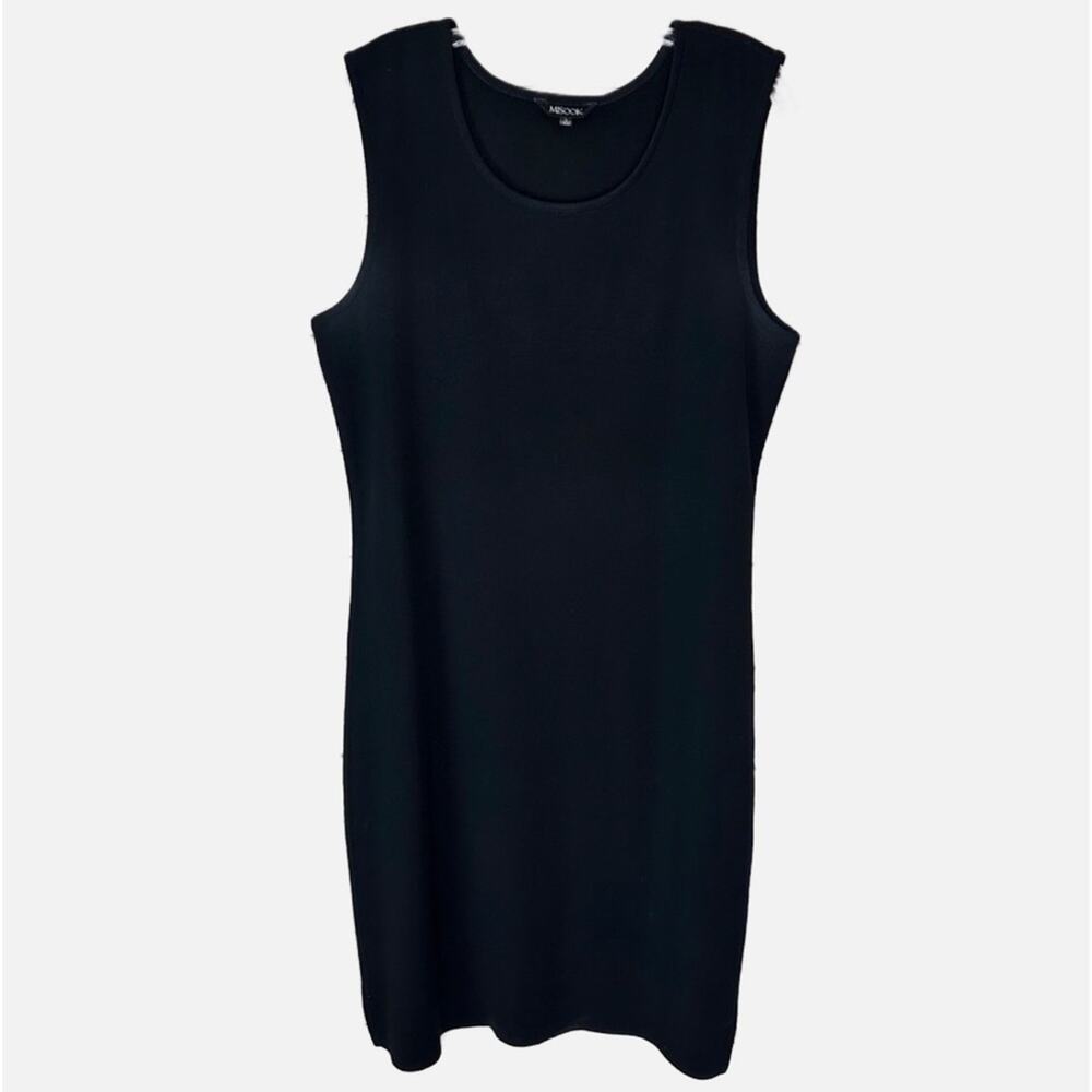 Misook Knit Basic Sleeveless Dress - BLACK